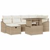 vidaXL Gartensofa-set 7 stk. Beige Poly-Rattan