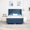 vidaXL Boxspringbett mit Matratze mit LED Blau 140 x 200 cm Stoff