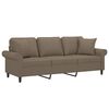 vidaXL 3-Sitzer-Sofa mit Kissen Taupe 180 cm Stoff