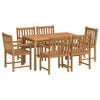 vidaXL 7-teiliges Garten-Ess-Set 140 x 80 cm Massivholz Teak