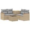 vidaXL Sofa Set 6 stk. Beige und Hellgrau Polyrattan und Stahl