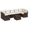 vidaXL Gartensofa-set 8 stk. Braun Poly-Rattan