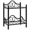 vidaXL Nachttisch Stahl und Hartglas 45x30,5x60 cm Schwarz