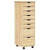 vidaXL Rollcontainer mit Schubladen MOSS 34 x 39 x 103 cm Klarlack