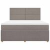 vidaXL Boxspringbett mit Matratze Taupe 180x200 cm Stoff
