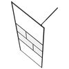 vidaXL Walk-in Duschwand Schwarz 80 x 195 x 0,5 cm Glas und Aluminium