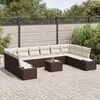 vidaXL Gartensofa-set mit Kissen 11 pcs Braun Poly-Rattan