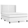 vidaXL Boxspringbett mit Matratze Wei&szlig; 140x190 cm Kunstleder