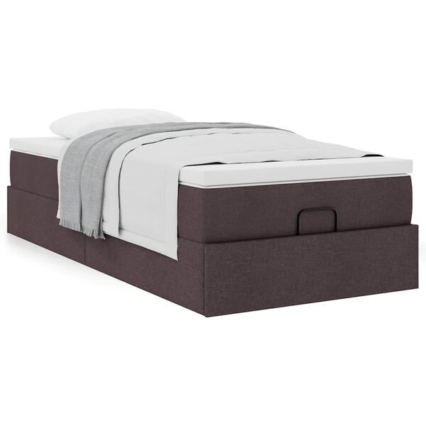vidaXL Ottoman-Bett mit Matratze Dunkelbraun 80x200 cm Stoff