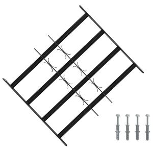 vidaXL Sicherheitsgitter f&uuml;r Fenster mit 4 Querstangen 3 pcs 43-74 cm