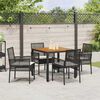 vidaXL Garten Essgruppe 5 pcs Schwarz Poly-Rattan