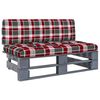 vidaXL Outdoor-Mittelsofa Paletten Impr&auml;gniertes Kiefernholz Grau