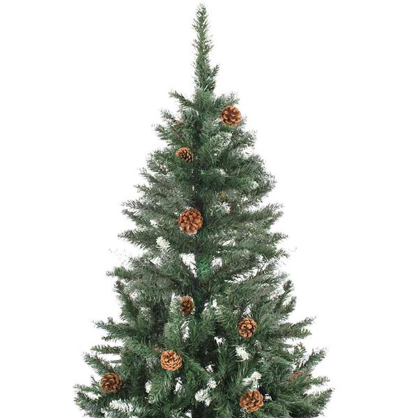 vidaXL K&uuml;nstlicher Weihnachtsbaum mit Beleuchtung & Kugeln 210 cm