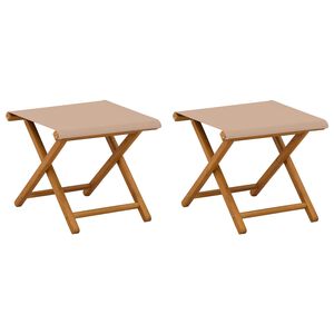 vidaXL Liegestuhl 2 stk. Massives Eukalyptus Holz Taupe