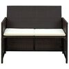 vidaXL 4-tlg. Garten-Lounge-Set mit Auflagen Poly Rattan Braun