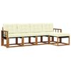 vidaXL Outdoor-Sofagarnitur mit Kissen 5 pcs Natur und Creme
