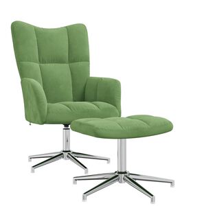 vidaXL Relaxsessel mit Hocker Hellgr&uuml;n Samt