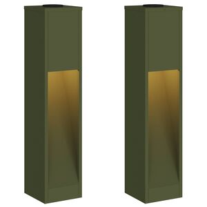 vidaXL Solar LED Wegeleuchte 2 stk. Warmes Wei&szlig; 18 x 18 x 80 cm