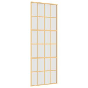 vidaXL Schiebetür Golden 76x205 cm Matt ESG-Glas und Aluminium