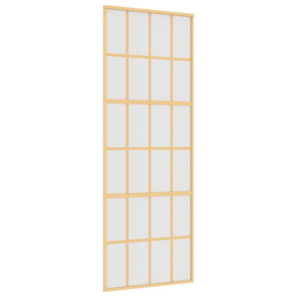 vidaXL Schiebetür Golden 76x205 cm Matt ESG-Glas und Aluminium