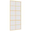 vidaXL Schiebet&uuml;r Golden 90x205 cm Matt ESG-Glas und Aluminium