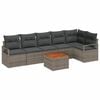 vidaXL Garten-Sofa-Set mit Kissen 7 pcs Grau Poly Rattan