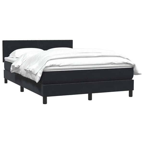 vidaXL Boxspringbett mit Matratze Schwarz 160x220 cm Samt
