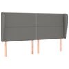 vidaXL Kopfteil mit Ohren Dunkelgrau 183x23x118/128 cm Stoff