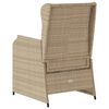 vidaXL Gartensessel mit Kissen 2 Stk. Verstellbar Beige Poly Rattan