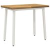 vidaXL 110 x 55 x 75 cm Massivholz Akazie Wei&szlig; Rechtwinklig