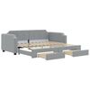 vidaXL Tagesbett Ausziehbar mit Schubladen Hellgrau 100x190 cm Stoff