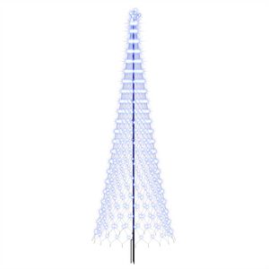 vidaXL LED-Weihnachtsbaum 400 cm 450 LEDs Blau Eisen Schwarz