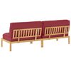 vidaXL Sofa Set mit Kissen Weinrot 240 x 80 x 69 cm Massivholz Akazie