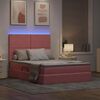 vidaXL Bett mit Stauraum und LED mit Matratze Rosa 140 x 200 cm Samt