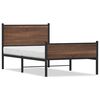 vidaXL Metallbett ohne Matratze Eichen-Optik 107x203 cm