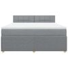 vidaXL Boxspringbett mit Matratze Hellgrau 180x200 cm Stoff