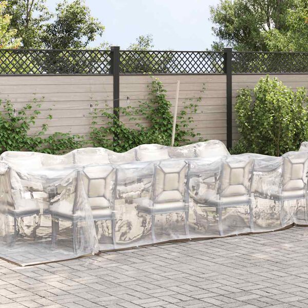 vidaXL Transparente Plane mit Ösen 3x12 m Polyethylen