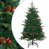 vidaXL K&uuml;nstlicher Weihnachtsbaum Klappbar mit Zapfen Beeren 120 cm