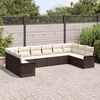 vidaXL Gartensofa-set mit Speicher 10 pcs Braun Poly-Rattan