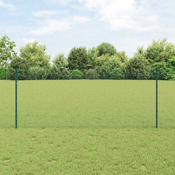 vidaXL Zaun mit Pfosten Grün 1 x 10 m Stahl