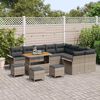 vidaXL Garten-Sofa-Set mit Kissen mit Speicher mit Kissen 13 pcs Grau