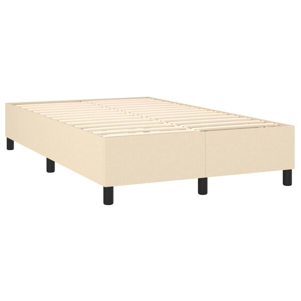 vidaXL Boxspringbett mit Matratze Creme 140x190 cm Stoff