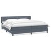 vidaXL Boxspringbett mit Matratzen Dunkelgrau 180x220 cm Samt