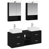 vidaXL Badezimmerm&ouml;bel-Set 5 pcs Schwarze Eiche Ingenieurholz und Glas