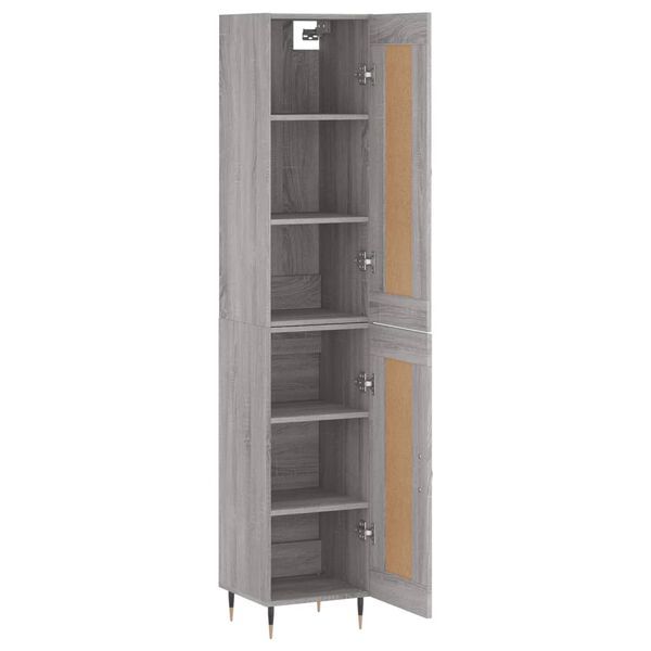 vidaXL Highboard Grau Sonoma 34,5x34x180 cm Holzwerkstoff
