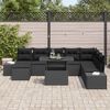 vidaXL Gartensofa-set mit Kissen 9 pcs Schwarz Poly-Rattan
