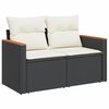 vidaXL 5-tlg. Garten-Sofagarnitur mit Kissen Schwarz Poly Rattan