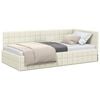 vidaXL Eckbettgestell mit Kopfteil Creme 90 cm x 200 cm Samt