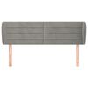 vidaXL Kopfteil mit Ohren Hellgrau 147x23x78/88 cm Samt