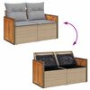 vidaXL Garten-Sofa-Set 9 pcs Beige und Hellgrau Poly-Rattan